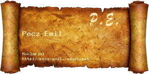 Pecz Emil névjegykártya